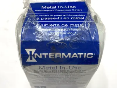 USED INTERMATIC GRAY EXTRA-DUTY WEATHERPROOF RECEPTACLE COVER 3-1/8" DEPTH