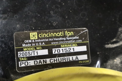 Used CINCINNATI FAN 200S/T1 Dust Collectors Minnesota US | Machinesused.com #1406528