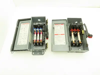 Square D H361 Safety Disconnect Switch Fusible 30A 3PH Series E1 Mixed Lot of 2