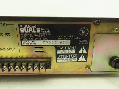 Burle Security Products TC8274 VidQuad 4-Channel Multiplexer 120V 60Hz