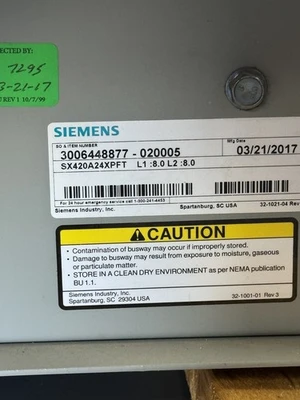 Used Siemens SX420A24XPFT Electrical Boxes California US | Davliegogo LLC #1705606