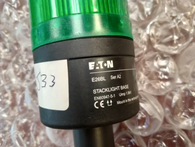 USED EATON CORPORATION E26BL STACKLIGHT BASE WITH 4 LIGHTS SER A2+ POLE STAND