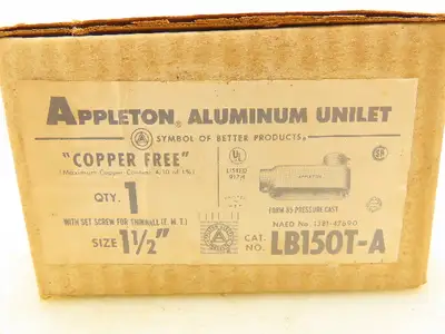 Appleton LB150T-A Electric Conduit LB 1-1/2" Aluminum Unilet EMT Lot of 3