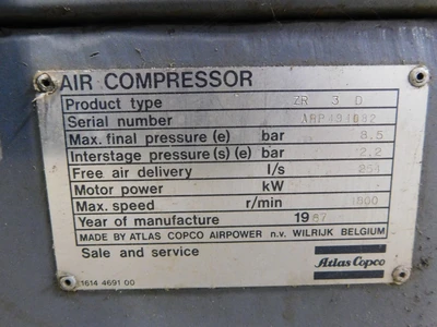 Used Atlas Copco ZR 3D Non-Lube Air Compressors Ohio US | Equipment Recovery Corp. #1331217