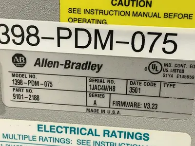 Used 2001 ALLENBRADLEY 1398PDM075 Servo Drives Ohio US | HGR 24 #1508116