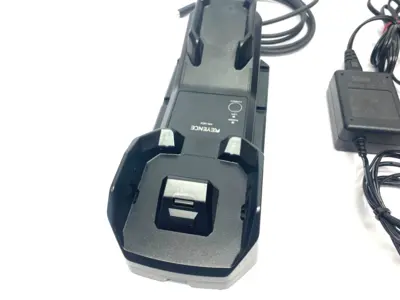 USED KEYENCE RUGGED INDUSTRIAL HANDHELD CODE READER, WIRELESS MODELS CRADLE