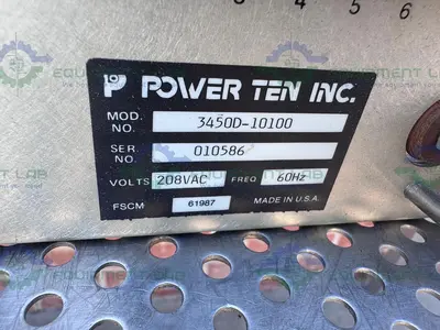 USED POWER TEN 3450D-10100 POWER SUPPLY 208 VAC, 60 HZ