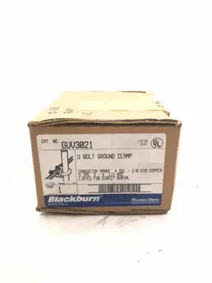 Thomas & Betts Blackburn GUV3021 Copper U-Bolt Ground Clamp 4 Sol-2/0 STR  -NIB