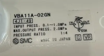 NEW SMC VBA11A-02GN PNEUMATIC BOOSTER REGULATOR VBA11A02GN