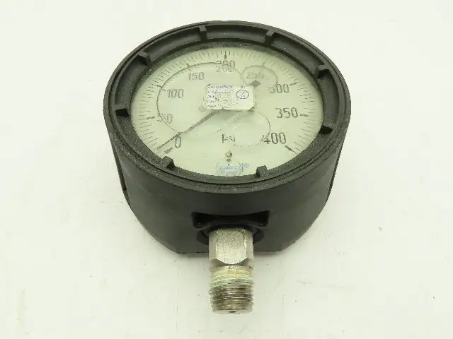 Wika 4" Pressure Gauge Liquid Filled 0-400 PSI 316 SS Tube and Connection