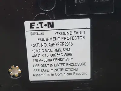 Used EATON QBGFEP2015 Switchgears British Columbia CA | Lenmark #239329