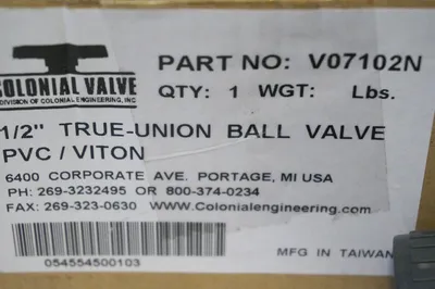 NEW COLONIAL ENGINEERING V07102N BALL VALVE V07102N