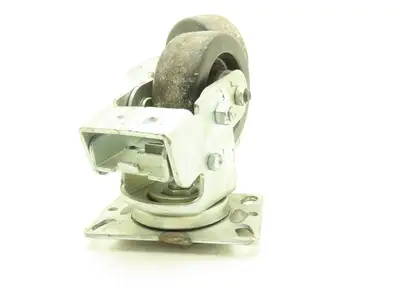 Spring Loaded Swivel Caster 4-3/4"x2" Plastic Wheel 6.25"x4.5" Plate Lot of 2