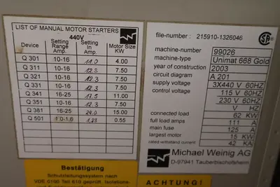 Used Weinig U-GOLD Woodworking Moulders British Columbia CA | Coast Machinery Group #1275712