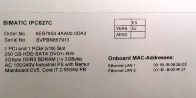 USED SIEMENS 6ES7650-4AA00-0DA3