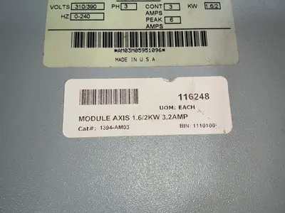 Used ALLENBRADLEY 1394AM03 Servo Controller Parts Ohio US | HGR 24 #1508066