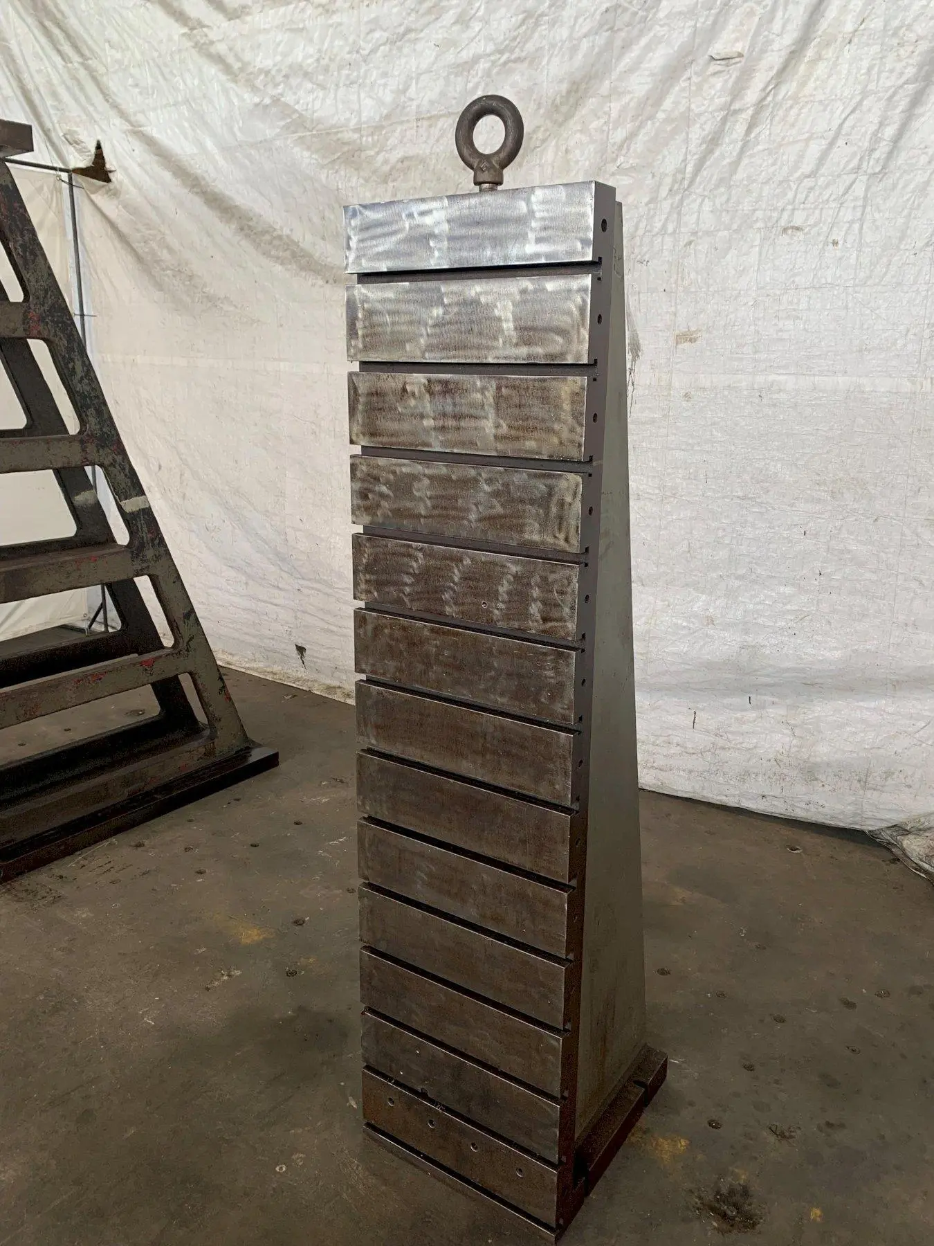 18" WIDE X 72" TALL X 20" DEEP T-SLOTTED ANGLE PLATE. STOCK # 0365224