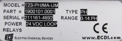 NEW ELECTRO CHEMICAL DEVICES T23-PH/MA-UM TRANSMITTER 1900101.0001 T23PHMAUM