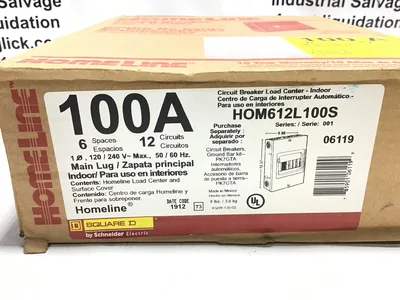 Square D HOM612L100S Homeline Circuit Breaker Load Center 100A 120/240V 50/60Hz