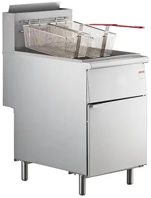 Natural Gas or Liquid Propane 70-100 lb. Stainless Steel Floor Fryer - 150,000 BTU