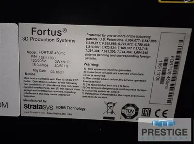 Used 2021 STRATASYS FORTUS 450MC 3D Printers New York US | Prestige Equipment #1348715
