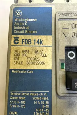 Used WESTINGHOUSE FDB3025 Miscellaneous Equipment (Electrical & Power) Ohio US | Surplus Asset Holdings #1238675