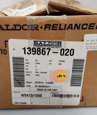 NEW Baldor Reliance 139867-020