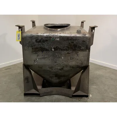 Used 1000 Liter (35 cu. Ft) IBC Matcon Stainless Steel Portable Tote Bin