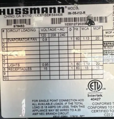 130-0224 Hussmann IM-05-I12-R 12 Foot Open Dairy Deli Grab and Go Cooler