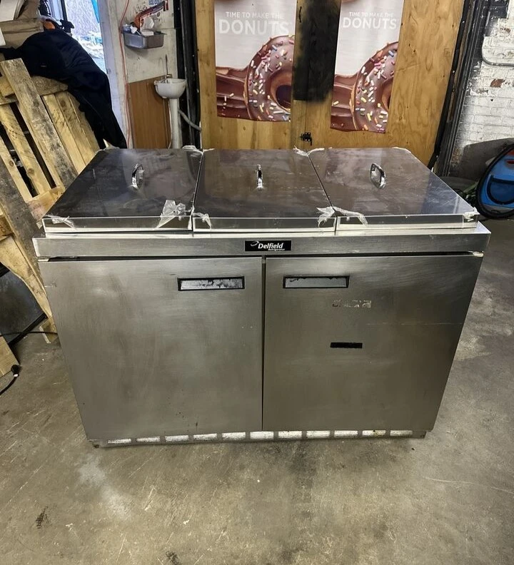 174-0201 Delfield 48" Self Contained Sandwich Prep Table Cooler
