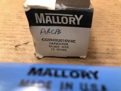 Mallory CGS943U010V4C Aluminum Electrolytic Can Capacitor 10VDC -NIB (LOT OF 2)