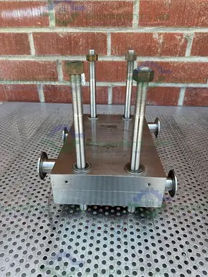 USED MILLIPORE STAINLESS STEEL PELLICON FILTER HOLDER W/ 1" SANITARY FITTING