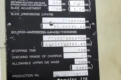 1999 KOMATSU L2M300-3BM Stamping Press | Levy Recovery Group (19)