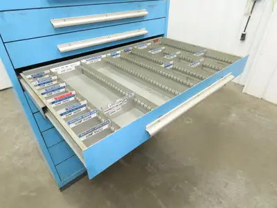Nu-Era Modular Tool Storage Cabinet 10 Drawer 45x28x61" Stanley Vidmar Blue