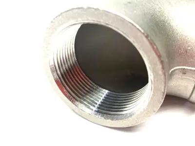 USED MERIT BRASS STAINLESS STEEL 90° ELBOW T304 1-1/2"