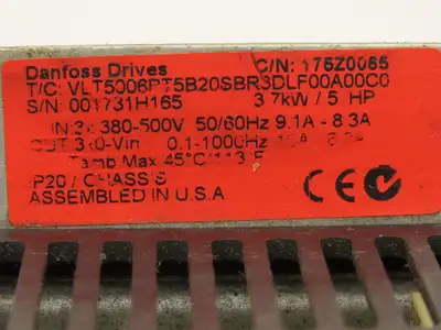 Danfoss VLT5006 Variable Speed Drive 5Hp 380-500vac 3ph 50/60Hz VLT 5000 Series