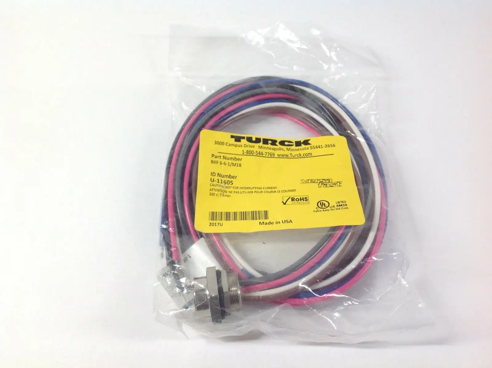 NEW TURCK M SERIES CONNECTOR CORDSET 6 WIRE U-11605
