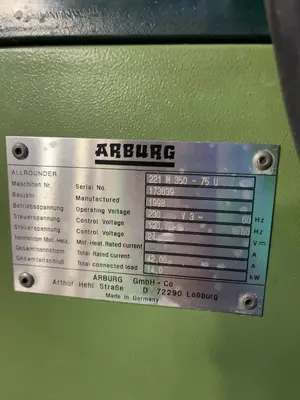 Used 1998 ARBURG 221 M 35075 U Injection Molding Machines Ohio US | HGR 24 #1005808