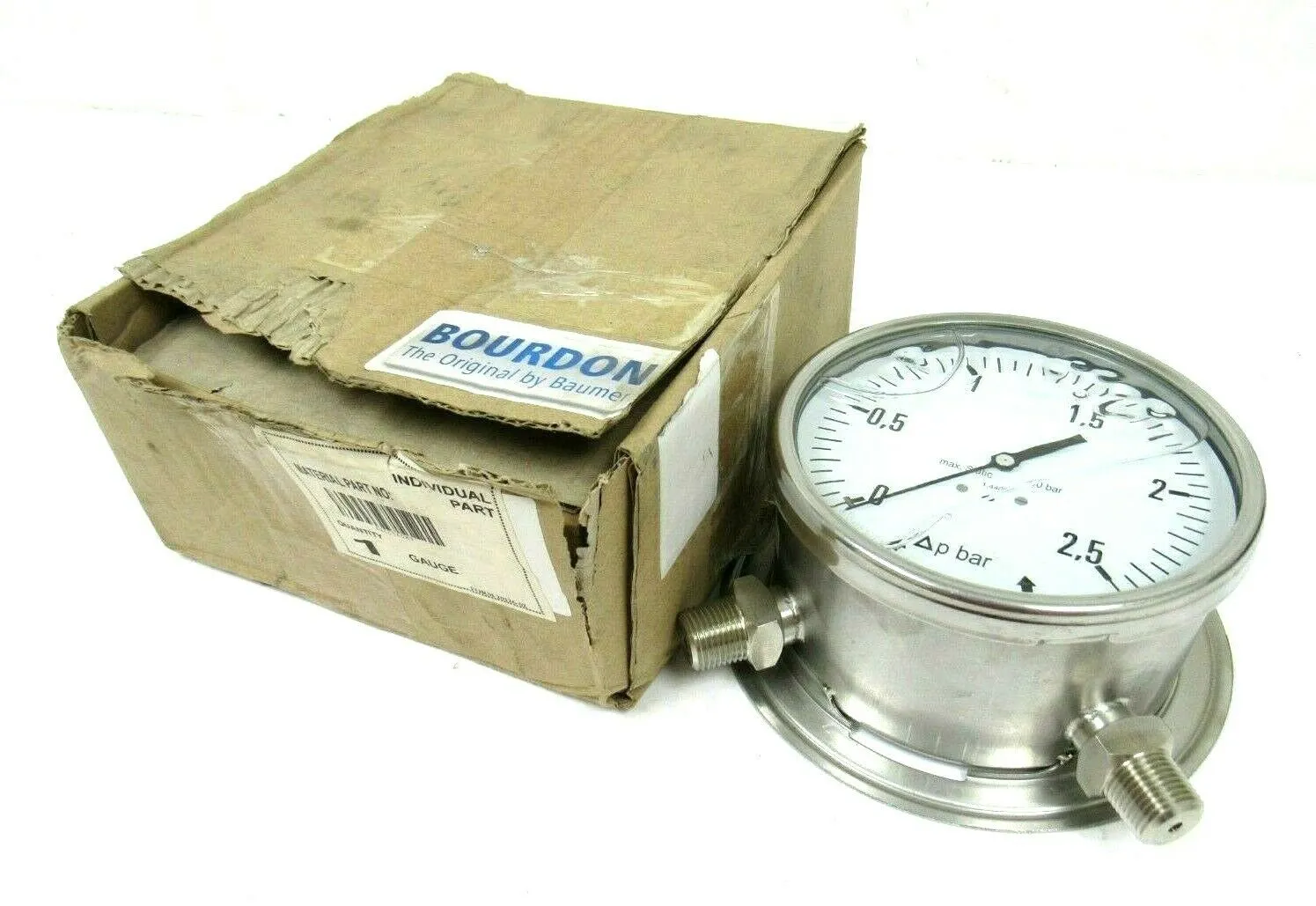 NEW BUAMER RRE054589 PRESSURE GAUGE 2.5 BAR MX7-A63.B18L/0751-0678