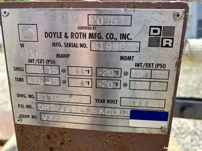 Used DOYLE & ROTH VX-2 Heat Exchangers Illinois US | Aaron Equipment #85104