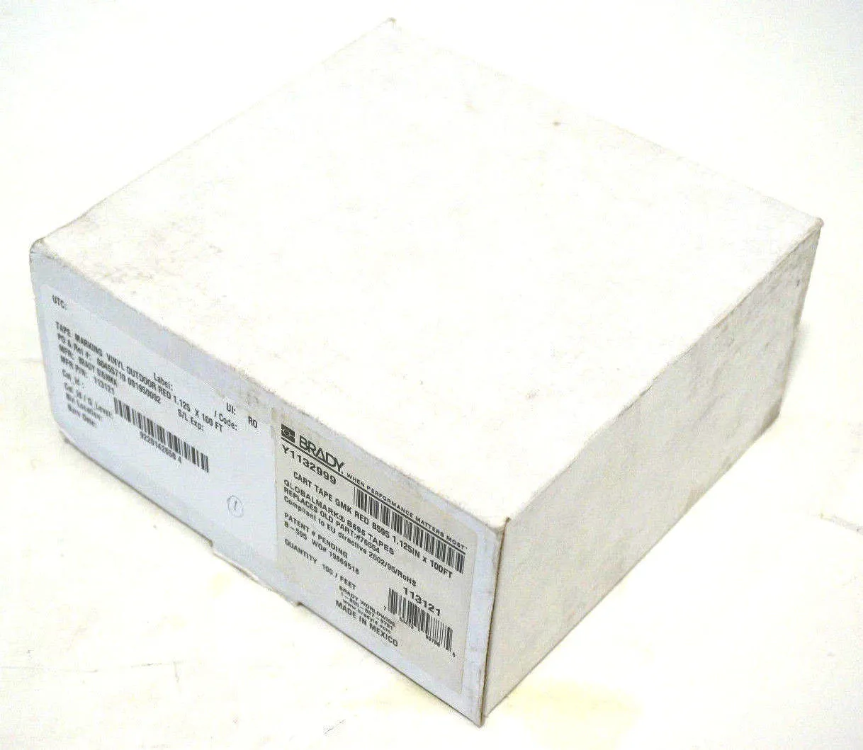 NEW BRADY Y1132999 CART TAPE RED 100FT