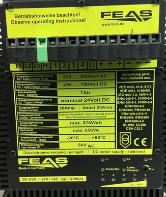 Used Feas _UNKNOWN_ PLC Power Supplies South Carolina US | Palmetto Automation #1482734