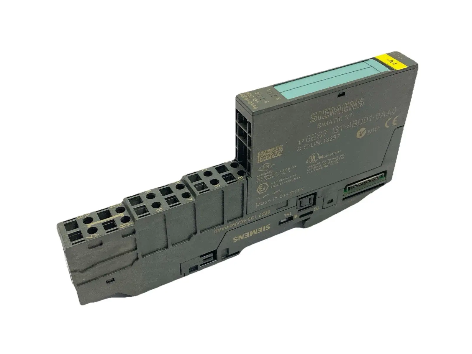 6ES7131-4BD01-0AA0 | Siemens  Digital Electronic Module w/ 6ES7193-4CA50-0AA0 - Used