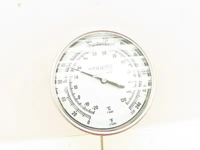 WIKA Temp Gauge 0-120 F 2 Degree Subd 5" Dial 1/2" NPT 6" Probe Stainless