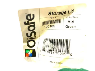 NEW OILSAFE SPILL-PROOF STORAGE LID, MID GREEN