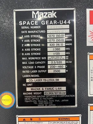 2007 MAZAK U44 SPACE GEAR Lasers | Universal Press & Machinery (UPM) (11)