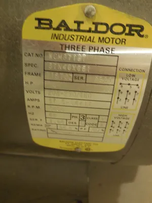 NEW BALDOR WCM3713T 3 PHASE MOTOR 15 HP 3450 RPM