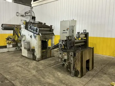 30,000 LBS X 36" PERFECTO COIL FEED LINE, COIL REEL UNCOILER & STRAIGHTENER: YOBRO #24871