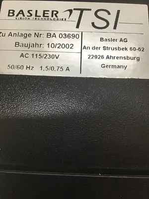 USED BASLER VISION TSI