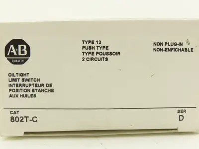 Allen Bradley 802T-C Oiltight Limit Switch Enclosure Push Rod Type Operator Head